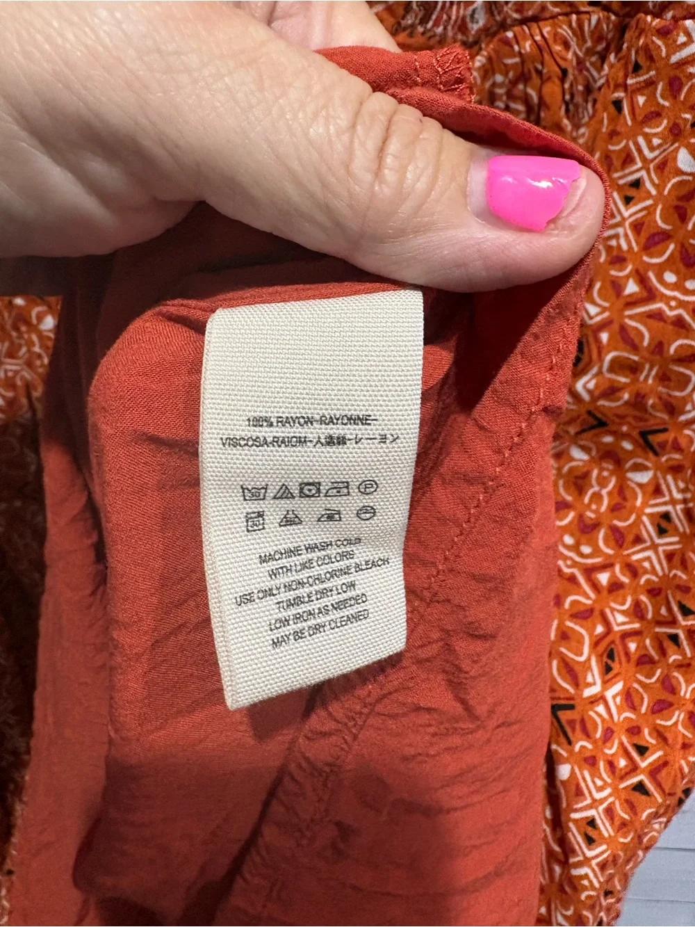 Free People Sundown Orange Geometric Print Babydoll Tunic / Mini Dress